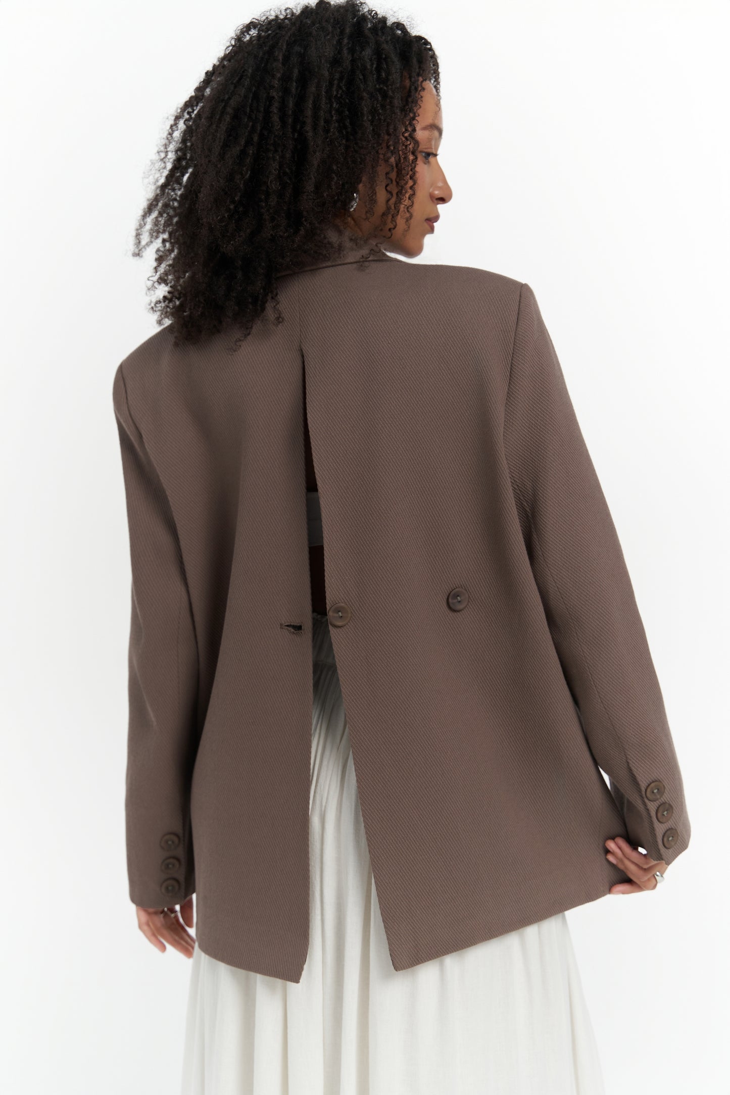 Blazer Boutonné au Dos Solara