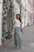 Alia pleated wrap skirt
