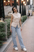Sélia sleeveless mandarin collar vest