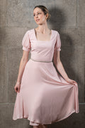 Robe Ophélie midi manches bouffantes